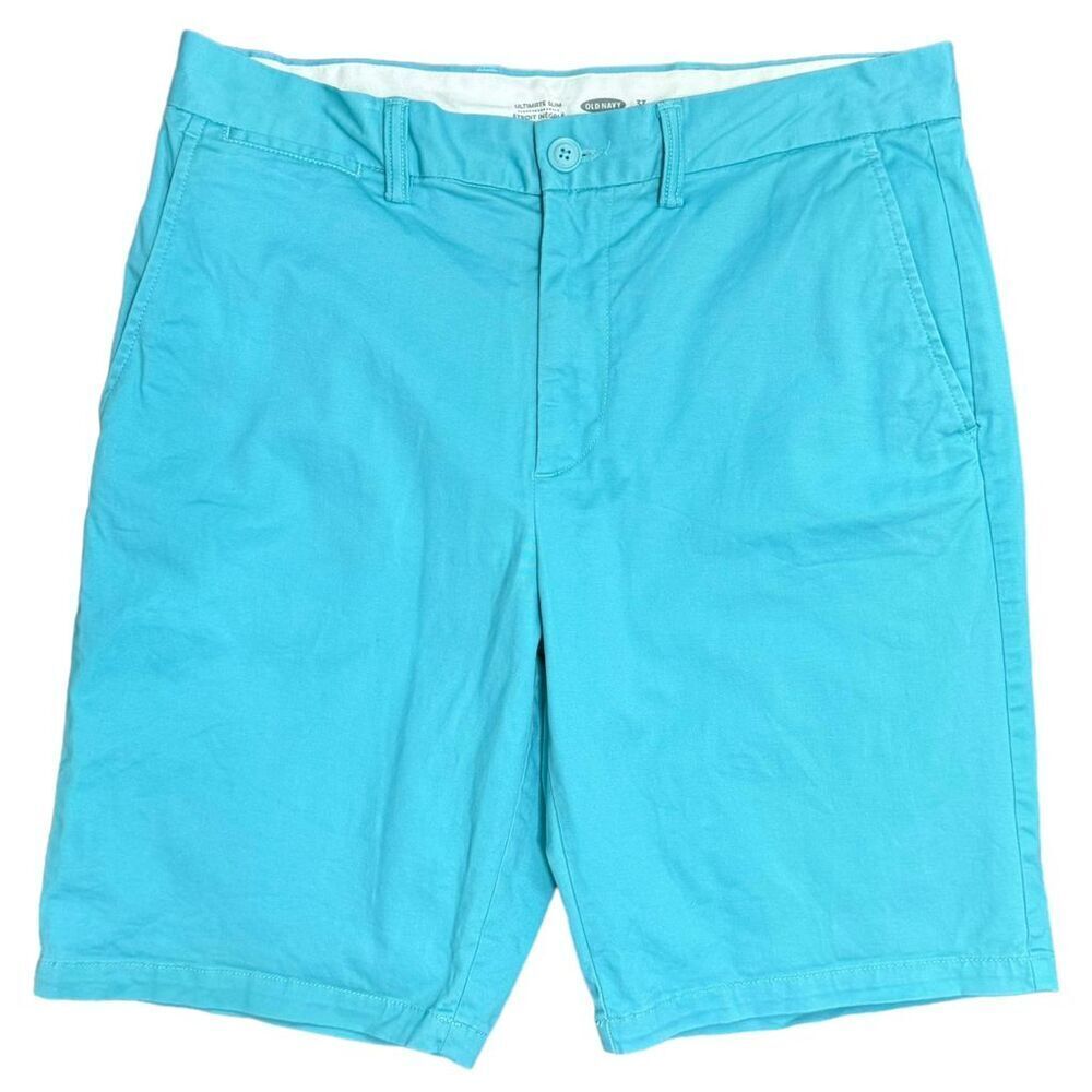 Old Navy Men's Ultimate‎ Slim Chino Shorts Big Island Blue Size 33 Spring/Summer